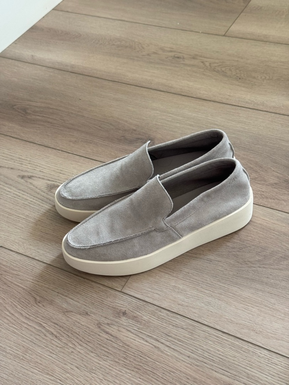 Calvin Klein  Slip-On Suede Casual Shoes in Light Gray